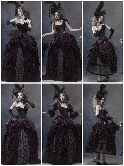 Legacy Of The Dead Gothic Dark Purple Midi Skirt【s0000018606】