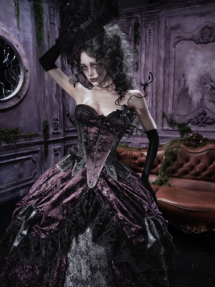 Legacy Of The Dead Gothic Dark Purple Midi Skirt【s0000018606】