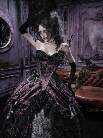 Legacy Of The Dead Gothic Dark Purple Midi Skirt【s0000018606】