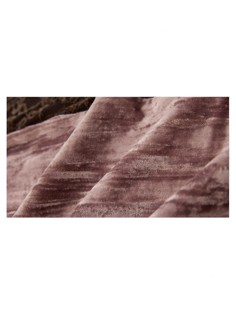 Vintage Loose Velvet Lace Patchwork A-Line Long Skirt【s0000018608】