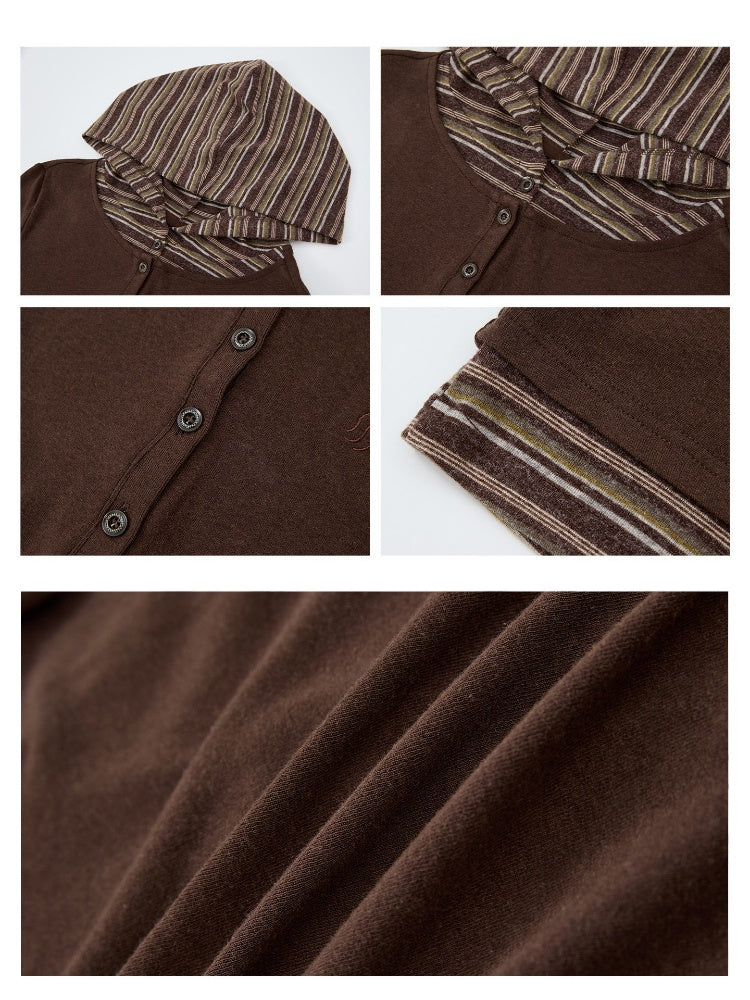 Lyocell High-Elastic Skin-Friendly Fake Two-Piece Striped Color-Block Long-Sleeve Base Layer【s0000018610】
