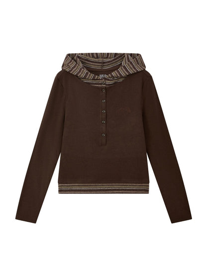 Lyocell High-Elastic Skin-Friendly Fake Two-Piece Striped Color-Block Long-Sleeve Base Layer【s0000018610】