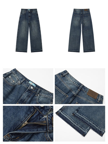 Non-Stretch Cotton Slim Straight-Leg Fleece Edges Pants【s0000018612】