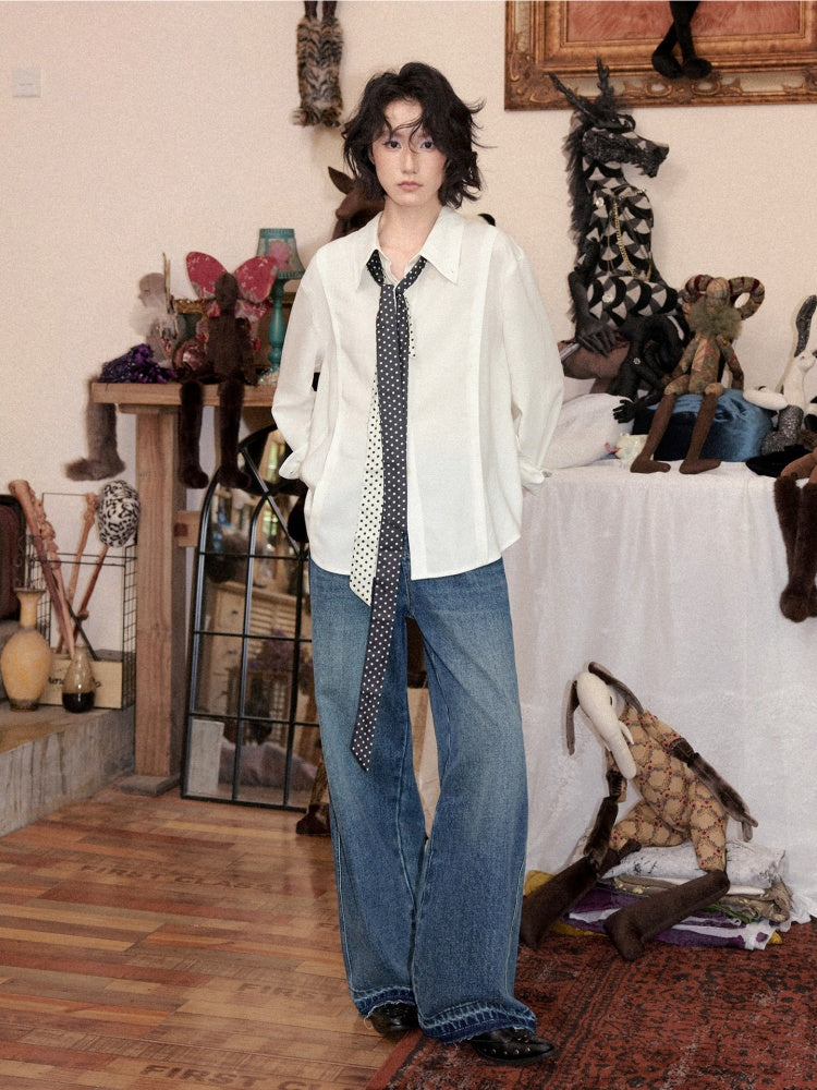 Non-Stretch Cotton Slim Straight-Leg Fleece Edges Pants【s0000018612】