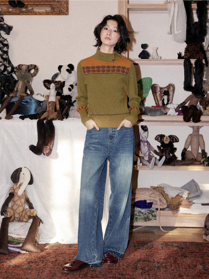 Non-Stretch Cotton Slim Straight-Leg Fleece Edges Pants【s0000018612】