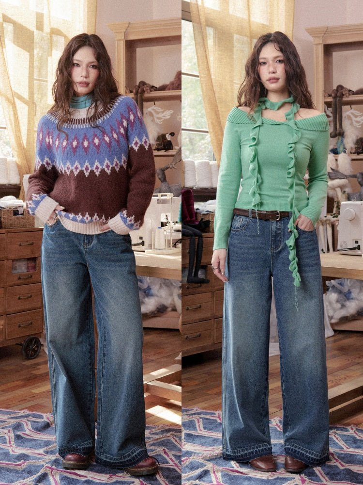 Non-Stretch Cotton Slim Straight-Leg Fleece Edges Pants【s0000018612】