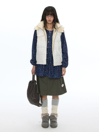 Army Green Pleated A-Line Workwear Midi Skirt【s0000018621】