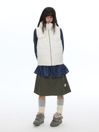Army Green Pleated A-Line Workwear Midi Skirt【s0000018621】