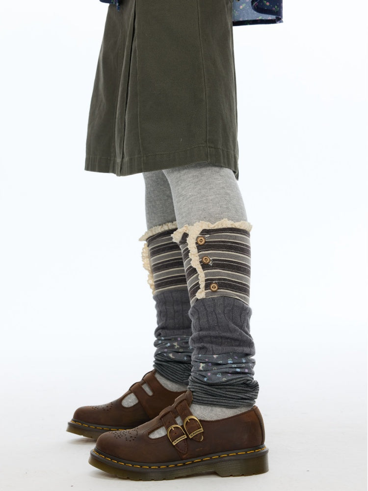 Vintage Patchwork Floral Layering Layered Leg Covers Sock Sleeves【s0000018624】