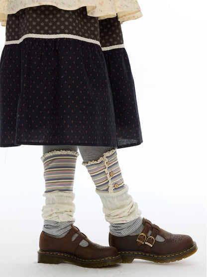 Vintage Patchwork Floral Layering Layered Leg Covers Sock Sleeves【s0000018624】