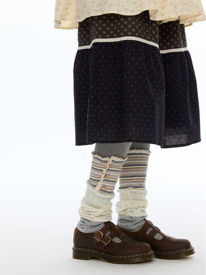 Vintage Patchwork Floral Layering Layered Leg Covers Sock Sleeves【s0000018624】