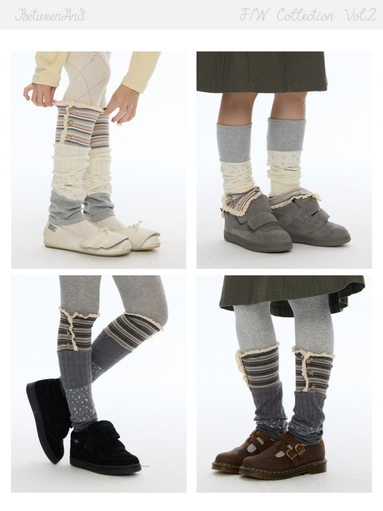 Vintage Patchwork Floral Layering Layered Leg Covers Sock Sleeves【s0000018624】