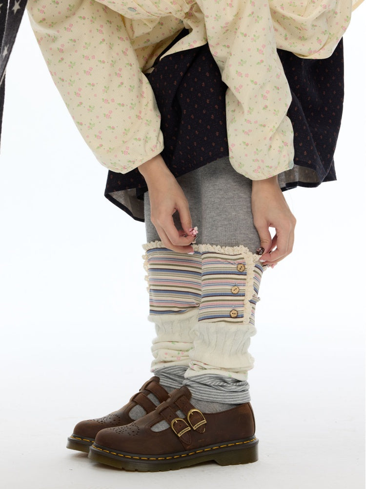 Vintage Patchwork Floral Layering Layered Leg Covers Sock Sleeves【s0000018624】