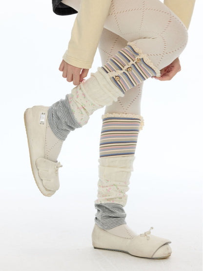 Vintage Patchwork Floral Layering Layered Leg Covers Sock Sleeves【s0000018624】