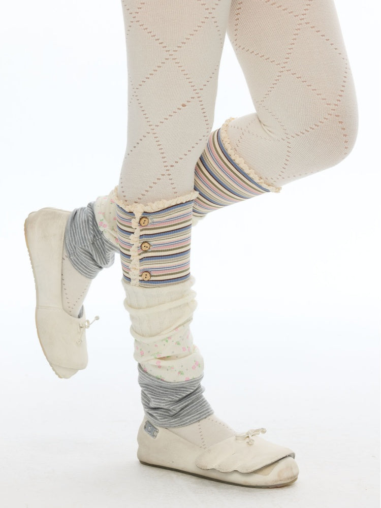 Vintage Patchwork Floral Layering Layered Leg Covers Sock Sleeves【s0000018624】