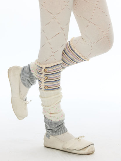 Vintage Patchwork Floral Layering Layered Leg Covers Sock Sleeves【s0000018624】