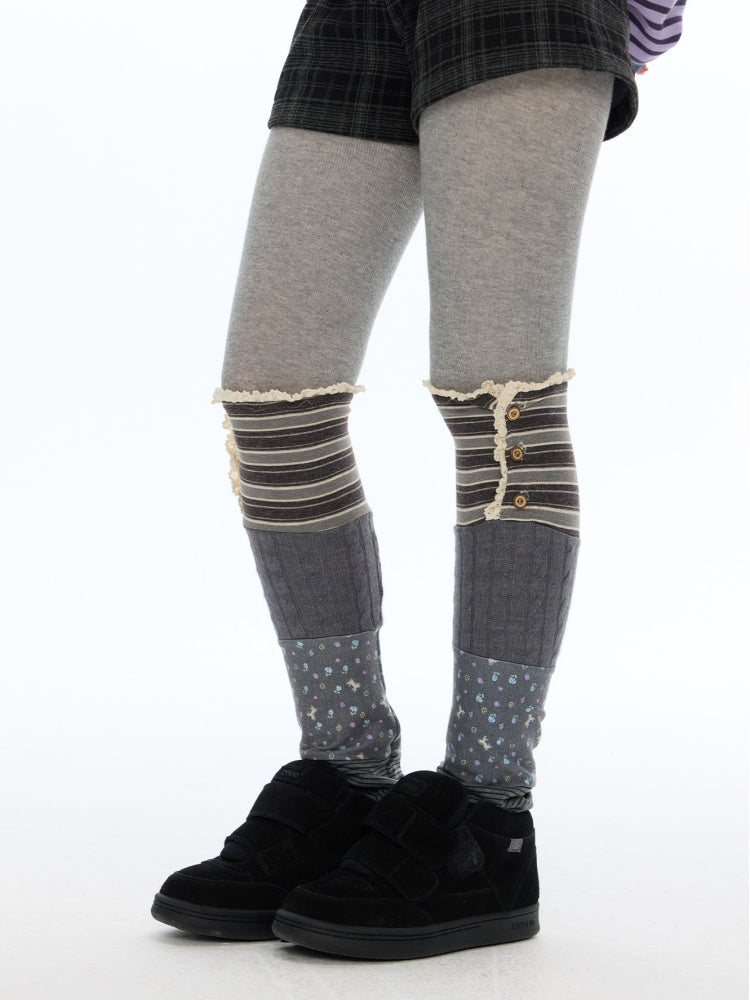 Vintage Patchwork Floral Layering Layered Leg Covers Sock Sleeves【s0000018624】