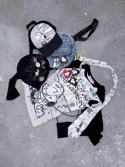 1JINN STUDIO x Snoopy Collaboration Color-Block Comic Print Street Truck Hat【s0000018628】