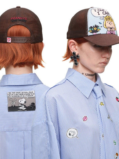 1JINN STUDIO x Snoopy Collaboration Color-Block Comic Print Street Truck Hat【s0000018628】