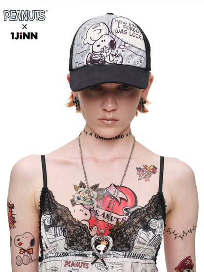 1JINN STUDIO x Snoopy Collaboration Color-Block Comic Print Street Truck Hat【s0000018628】