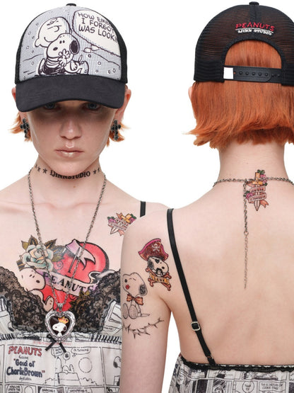 1JINN STUDIO x Snoopy Collaboration Color-Block Comic Print Street Truck Hat【s0000018628】