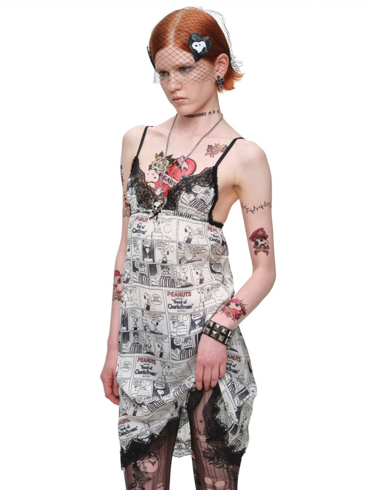 1JINN STUDIO x Snoopy Collaboration Comic Print A-Line Dress【s0000018629】