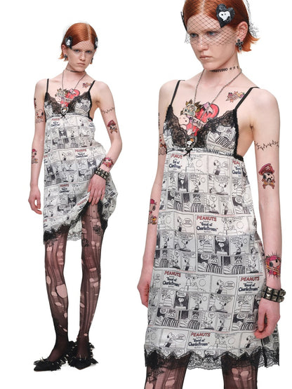 1JINN STUDIO x Snoopy Collaboration Comic Print A-Line Dress【s0000018629】