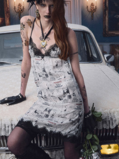 1JINN STUDIO x Snoopy Collaboration Comic Print A-Line Dress【s0000018629】
