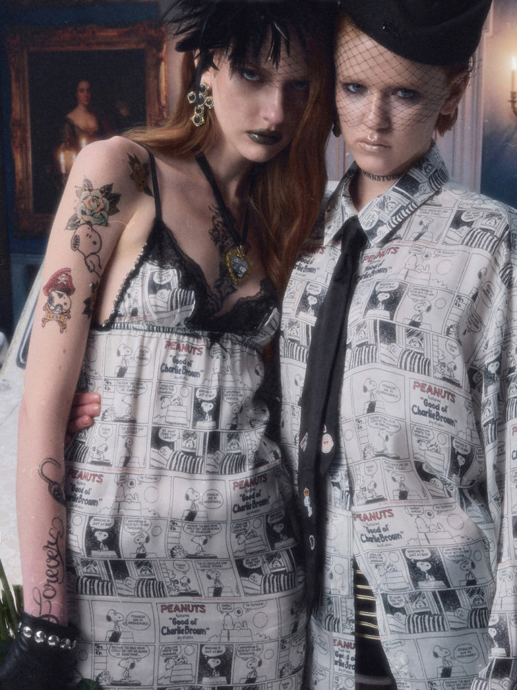1JINN STUDIO x Snoopy Collaboration Comic Print A-Line Dress【s0000018629】