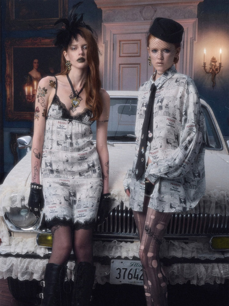 1JINN STUDIO x Snoopy Collaboration Comic Print A-Line Dress【s0000018629】