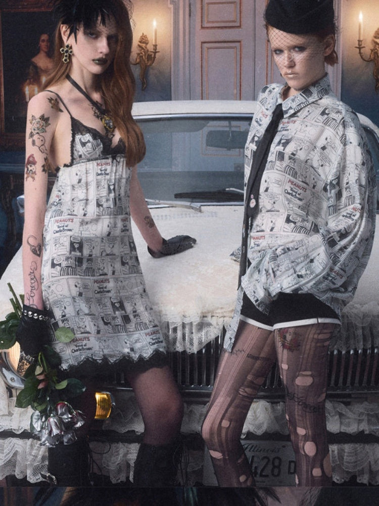 1JINN STUDIO x Snoopy Collaboration Comic Print A-Line Dress【s0000018629】
