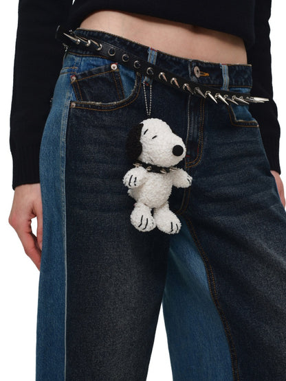 1JINN STUDIO x Snoopy Collaboration Color-Blocking Embroidered Jeans【s0000018631】