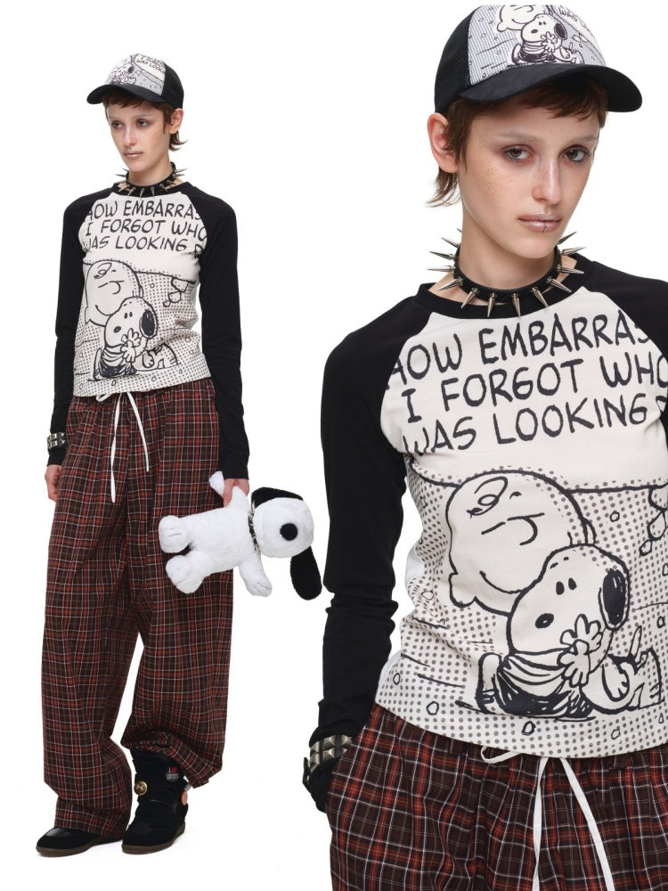 Vintage Plaid Casual Fake Two Loose Wide-Leg Pants【s0000018632】