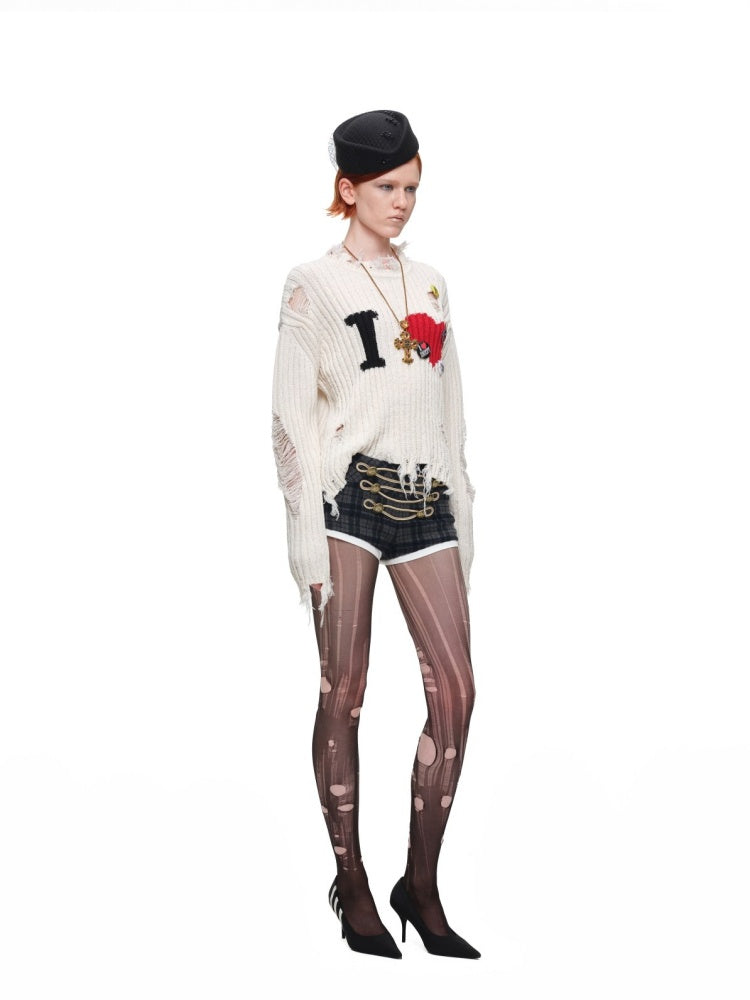 Vintage Napoleon Plaid Patchwork Woolen Ultra Shorts【s0000018633】