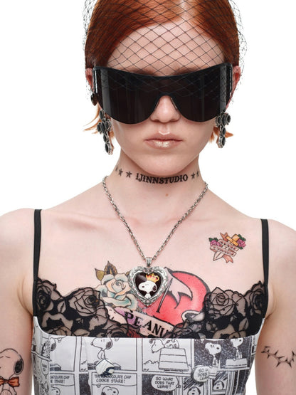 1JINN STUDIO x Snoopy Collaboration Vintage Newspaper Lace Camisole【s0000018636】