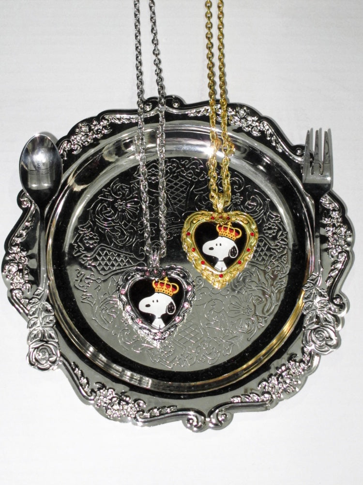 1JINN STUDIO x Snoopy Heart-Shaped Adhesive Photo Frame Metal Necklace【s0000018637】