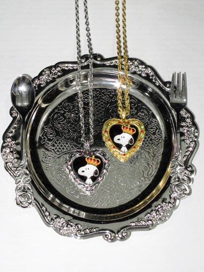 1JINN STUDIO x Snoopy Heart-Shaped Adhesive Photo Frame Metal Necklace【s0000018637】