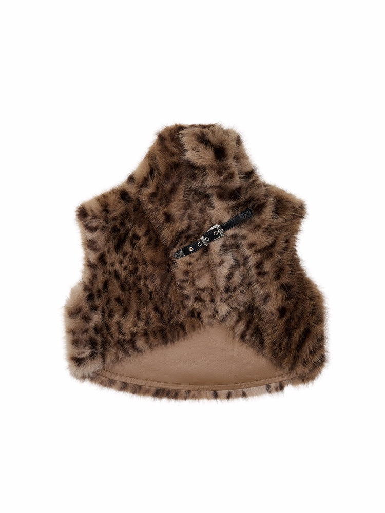 Ultra-Short Belt Sleeveless Fur Vest【s0000018641】