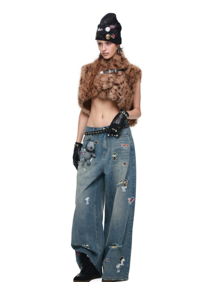 Ultra-Short Belt Sleeveless Fur Vest【s0000018641】