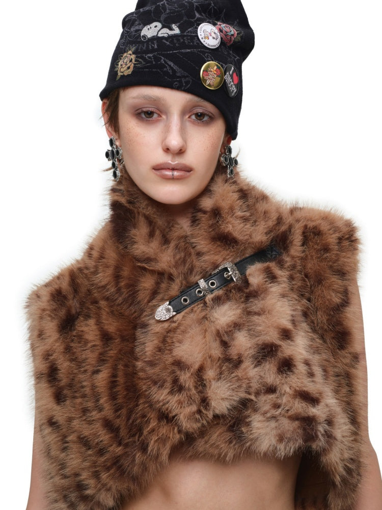 Ultra-Short Belt Sleeveless Fur Vest【s0000018641】