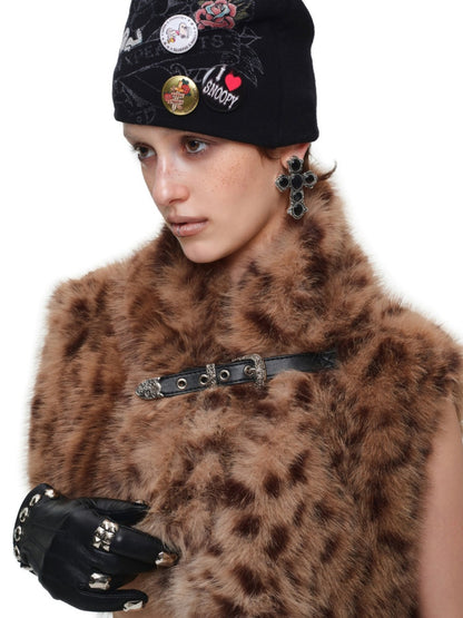 Ultra-Short Belt Sleeveless Fur Vest【s0000018641】