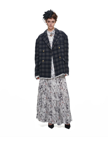 Vintage Plaid Loose Suit Wool Jacket【s0000018642】