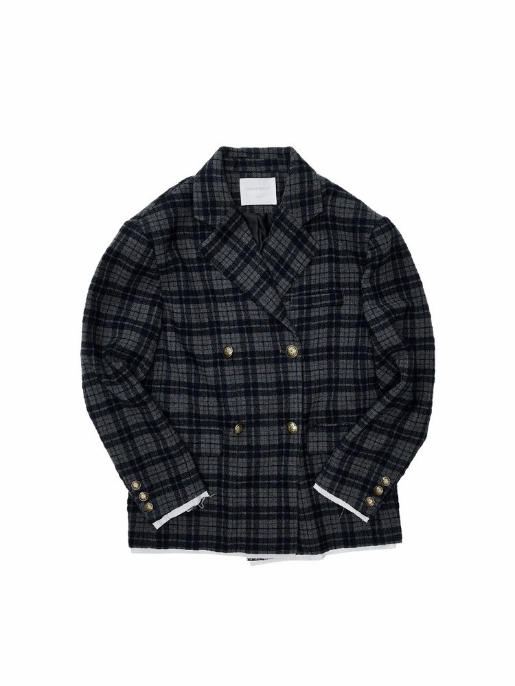 Vintage Plaid Loose Suit Wool Jacket【s0000018642】
