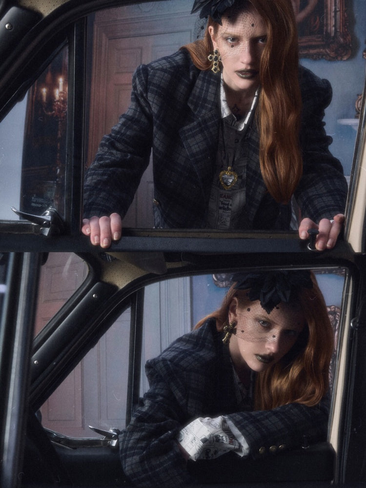 Vintage Plaid Loose Suit Wool Jacket【s0000018642】