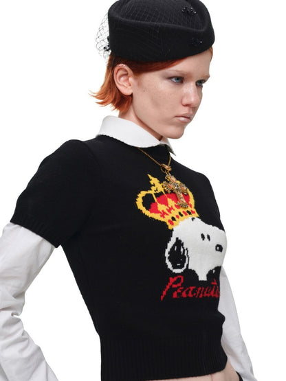 1JINN STUDIO x Snoopy Collaboration Jacquard Pullover Sweater Knitwear【s0000018643】