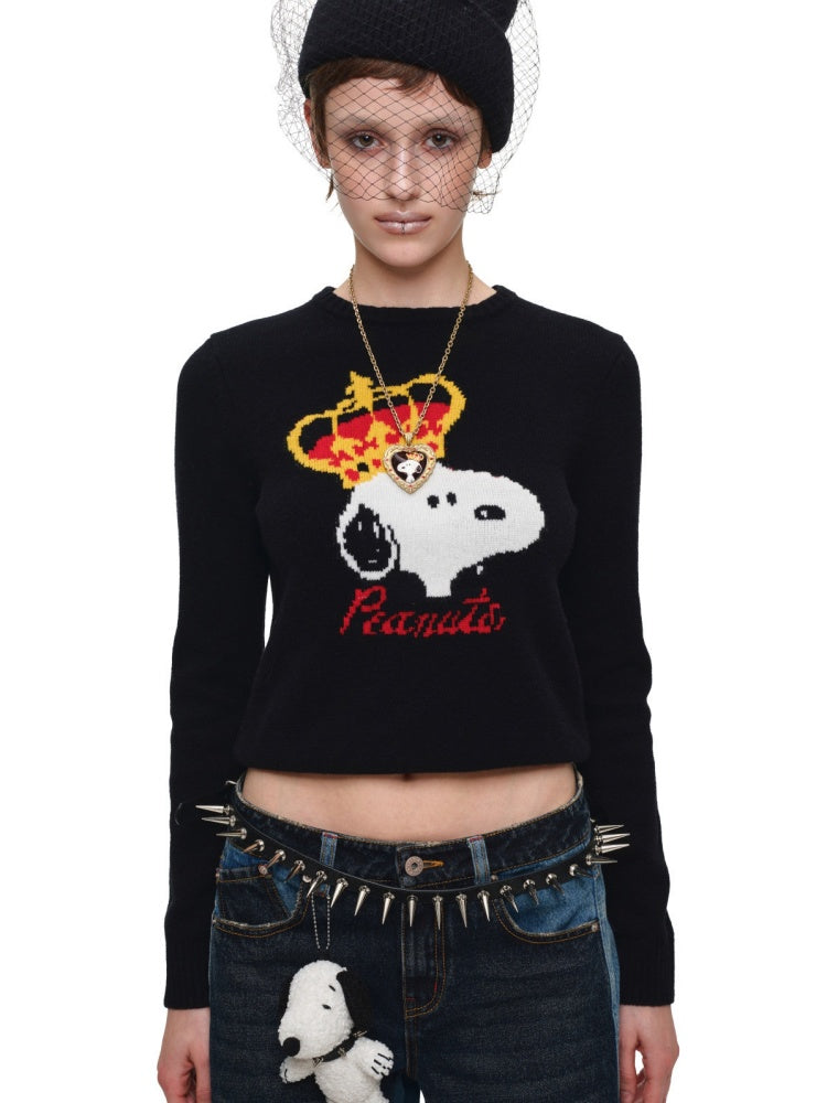 1JINN STUDIO x Snoopy Collaboration Jacquard Pullover Sweater Knitwear【s0000018643】