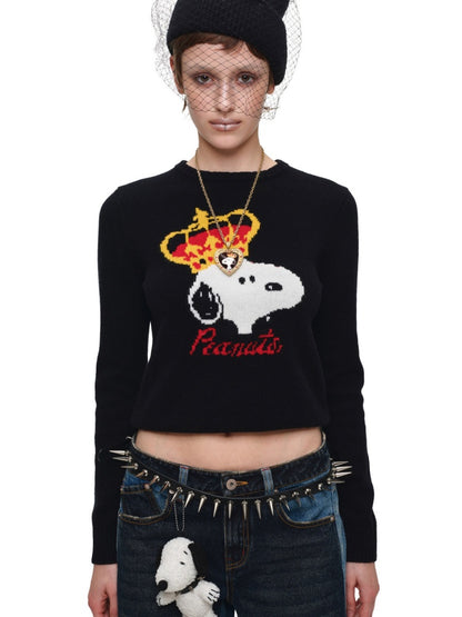 1JINN STUDIO x Snoopy Collaboration Jacquard Pullover Sweater Knitwear【s0000018643】