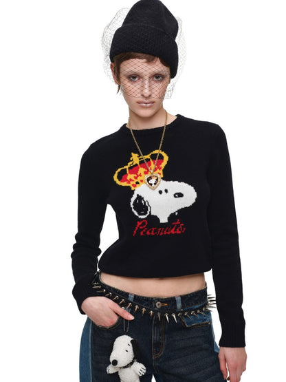1JINN STUDIO x Snoopy Collaboration Jacquard Pullover Sweater Knitwear【s0000018643】