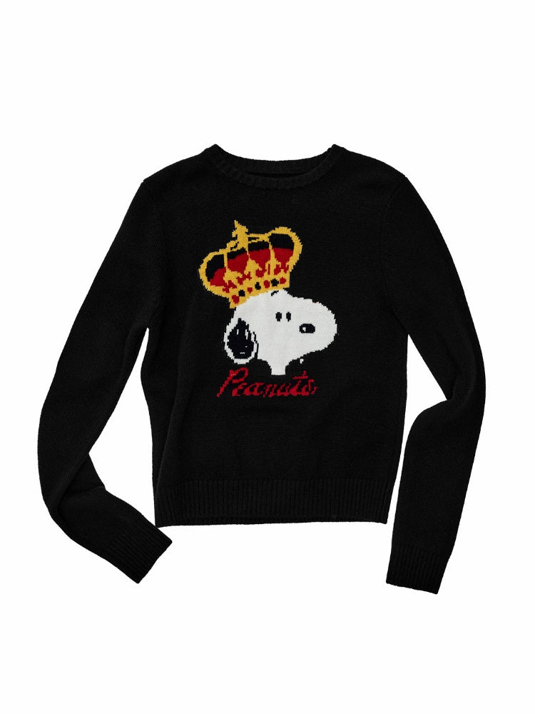 1JINN STUDIO x Snoopy Collaboration Jacquard Pullover Sweater Knitwear【s0000018643】