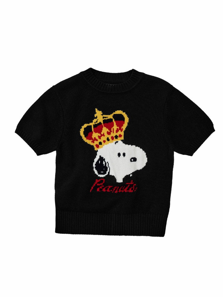 1JINN STUDIO x Snoopy Collaboration Jacquard Pullover Sweater Knitwear【s0000018643】